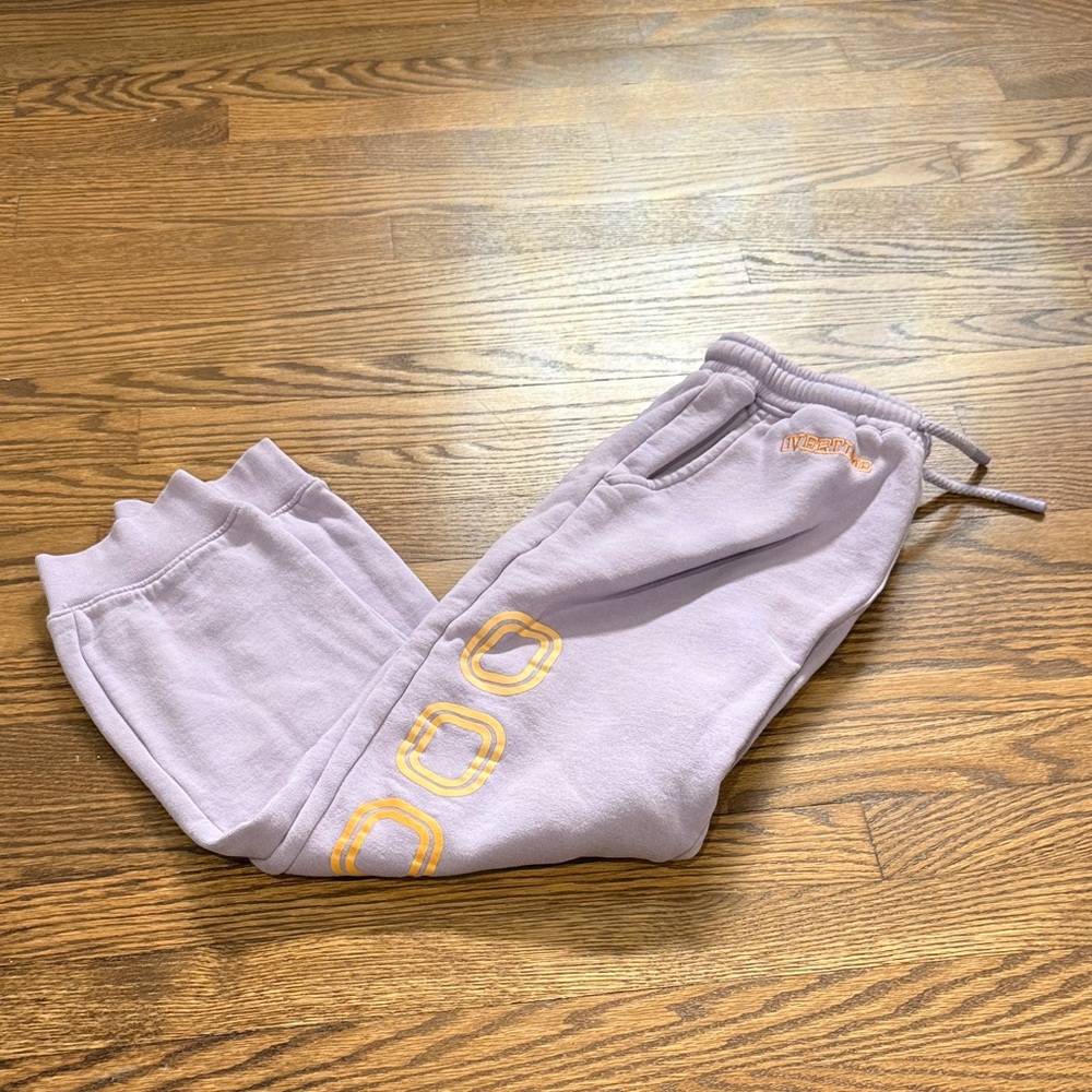 Overtime Kids Lavender Sweatpants with Yellow Accents Size XL